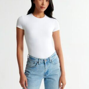 NWT Abercrombie Soft Matte Seamless Tee Bodysuit | White, Medium